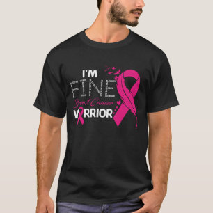 Ik ben Fine Breast Cancer Warrior Awareness Feathe T-shirt