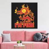Ik ben Fine Burning Dragon Canvas Afdruk (Insitu (Woonkamer))