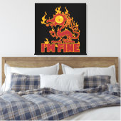 Ik ben Fine Burning Dragon Canvas Afdruk (Insitu (Slaapkamer))