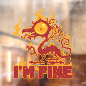 Ik ben Fine Burning Dragon Raamsticker (Vel 2)