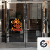Ik ben Fine Burning Dragon Raamsticker (Kantoordeur)