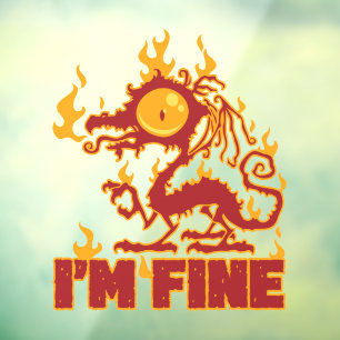 Ik ben Fine Burning Dragon Raamsticker
