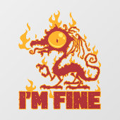 Ik ben Fine Burning Dragon Raamsticker (Vel)