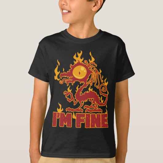 Ik ben Fine Burning Dragon T-shirt (Voorkant)