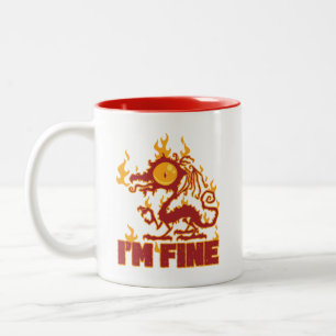 Ik ben Fine Burning Dragon Tweekleurige Koffiemok