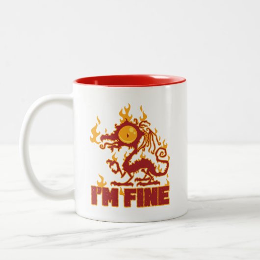 Ik ben Fine Burning Dragon Tweekleurige Koffiemok (Links)
