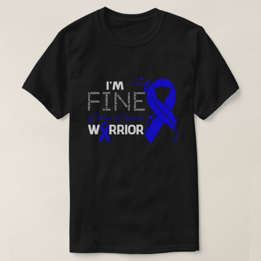 Ik ben Fine Colon Cancer Warrior Awareness Feather T-shirt (Design voorkant)
