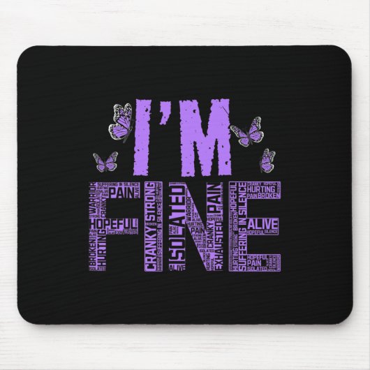 Ik ben Fine Fibromyalgia Warrior Fibro Awareness P Muismat (Voorkant)