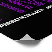 Ik ben Fine Fibromyalgia Warrior Fibro Awareness P Poster (Hoek)