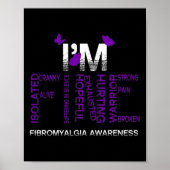 Ik ben Fine Fibromyalgia Warrior Fibro Awareness P Poster (Voorkant)