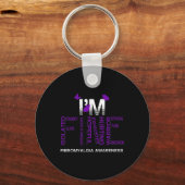 Ik ben Fine Fibromyalgia Warrior Fibro Awareness P Sleutelhanger (Voorkant)