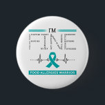 Ik ben Fine Food Allergies Warrior Ronde Button 5,7 Cm<br><div class="desc">Ik ben Fijn Voedsel Allergieën Warrior Ondersteuning Voedsel Allergieën Awareness Gifts</div>