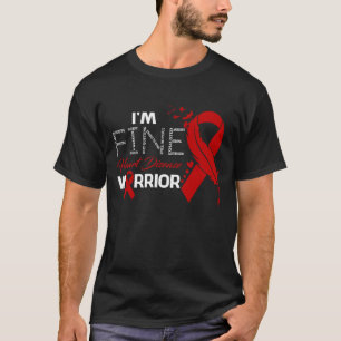Ik ben 'Fine Heart Disease Warrior Awareness Feath T-shirt