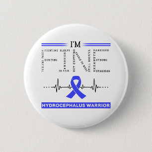 Ik ben Fine Hydrocephalus Warrior Ronde Button 5,7 Cm