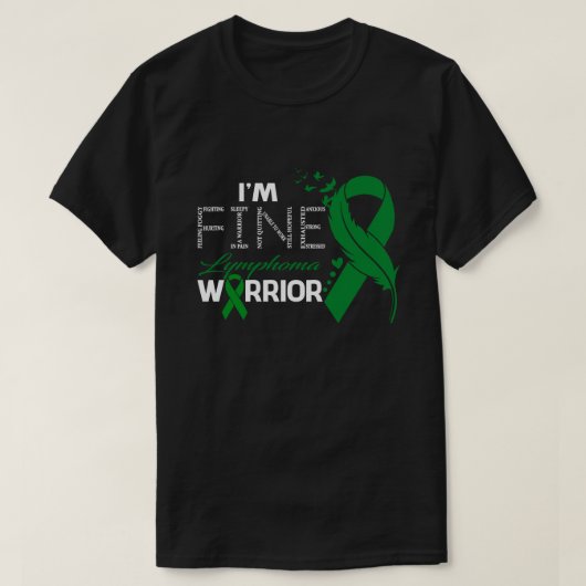 Ik ben Fine Lymfoom Warrior Awareness Feather T-shirt (Design voorkant)