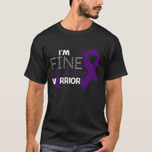 Ik ben Fine Migraine Headache Warrior Awareness Fe T-shirt