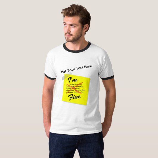 Ik ben Fine Post-it Note T-shirt (Voorkant volledig)