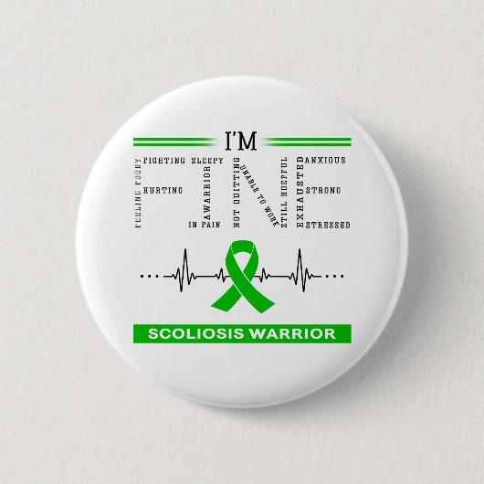 Ik ben Fine Scoliosis Warrior Ronde Button 5,7 Cm (Voorkant)