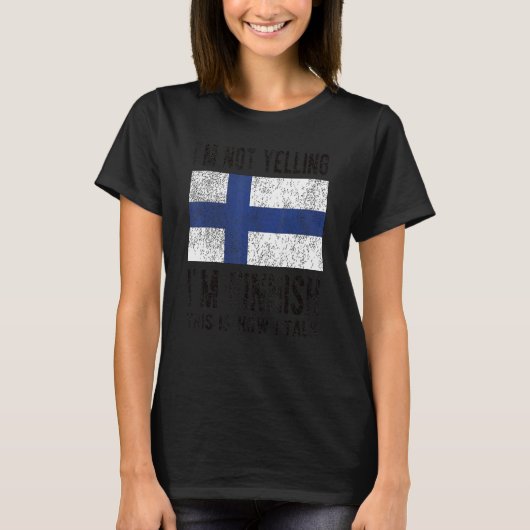 Ik ben Finse vlag Finse wortels T-shirt (Voorkant)