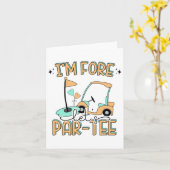 Ik ben Fore Let's Par-t-shirt Funny Golf 4th Birth Kaart (Gele Bloem)