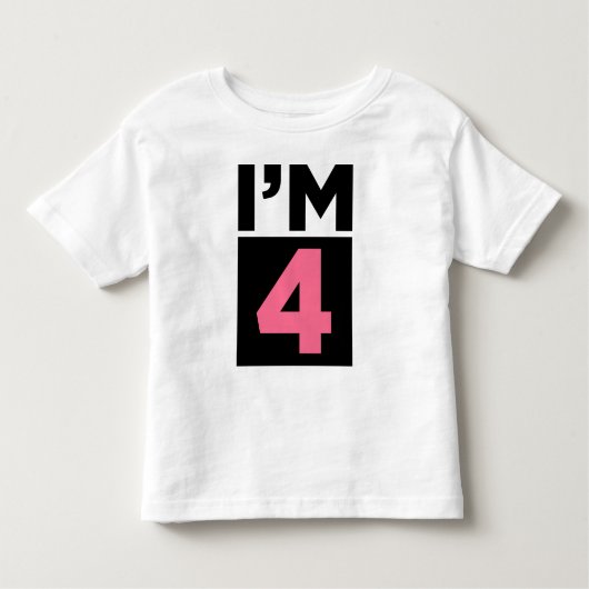 Ik ben Four Pink Vierde Verjaardag Shirt (Voorkant)