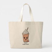 Ik ben Frappe-tastic | Frappe met slagroom Grote Tote Bag (Achterkant)