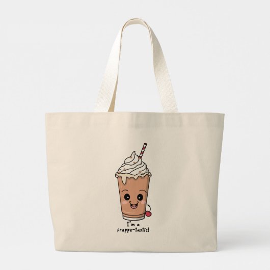 Ik ben Frappe-tastic | Frappe met slagroom Grote Tote Bag (Achterkant)