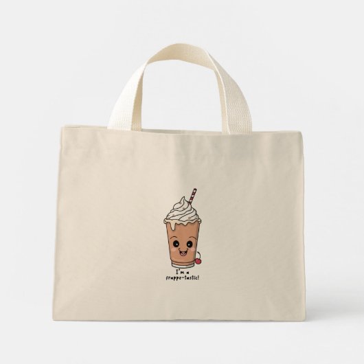 Ik ben Frappe-tastic | Frappe met slagroom Mini Tote Bag (Achterkant)