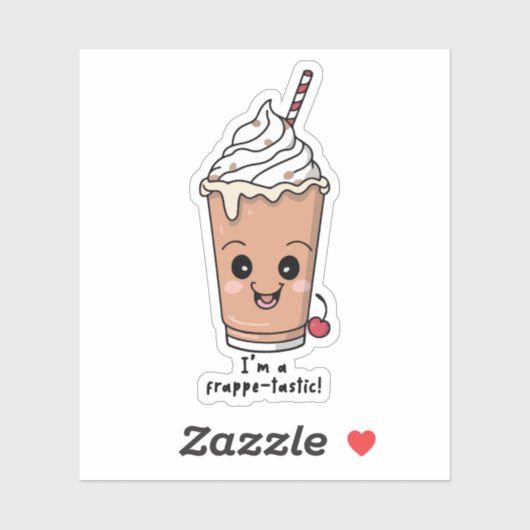 Ik ben Frappe-tastic | Frappe met slagroom Sticker (Vel)
