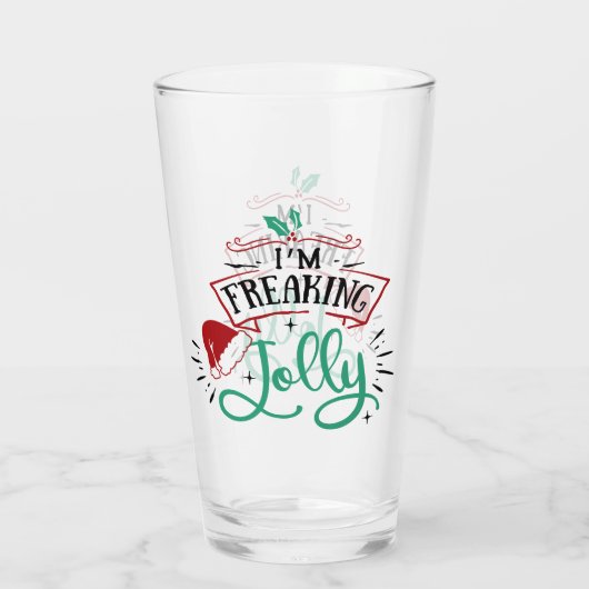Ik ben Freaking Jolly | Funny Festive-kerstreck Glas (Achterkant)