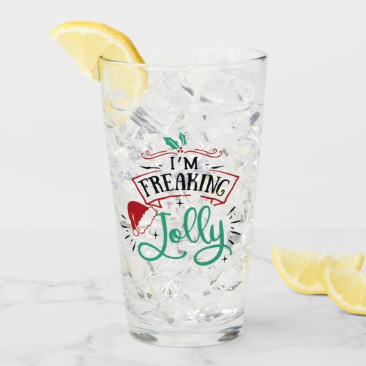 Ik ben Freaking Jolly | Funny Festive-kerstreck Glas (Voorkant ijs)