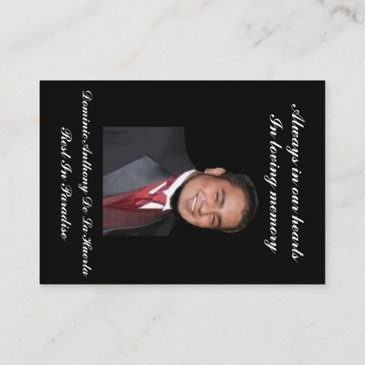 Ik ben Free Black Back Memorial Herdenking Kaart (Achterkant)