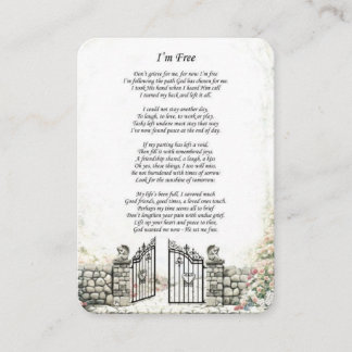 Ik ben Free Memorial Funeral Kaart
