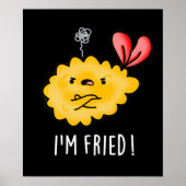 Ik ben Fried Funny Tempura Sushi Pun Dark BG Poster (Voorkant)
