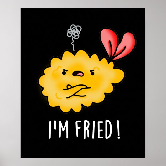 Ik ben Fried Funny Tempura Sushi Pun Dark BG Poster (Voorkant)