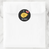 Ik ben Fried Funny Tempura Sushi Pun Dark BG Ronde Sticker (Tas)