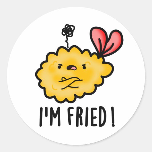 Ik ben Fried Funny Tempura Sushi Pun Ronde Sticker (Voorkant)