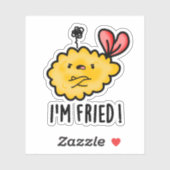 Ik ben Fried Funny Tempura Sushi Pun Sticker (Vel)