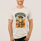 Ik Ben Frogtifa Cowboy – Grappige Kikker Meme Tri-Blend Shirt (Voorkant)