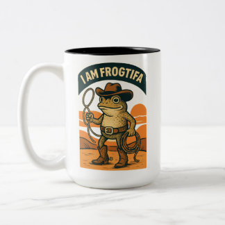 Ik Ben Frogtifa Cowboy – Grappige Kikker Meme Tweekleurige Koffiemok