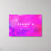 Ik ben FUCHSIA WATERVERF Bat Mitzvah. Canvas Afdruk (Voorkant)