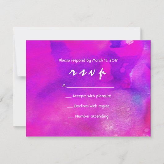 Ik ben FUCHSIA WATERVERF Bat Mitzvah Uitnodiging (Voorkant)