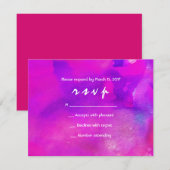 Ik ben FUCHSIA WATERVERF Bat Mitzvah Uitnodiging (Voorkant / Achterkant)