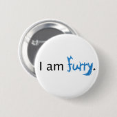Ik ben Furry Ronde Button 5,7 Cm (Voorkant /achterkant)