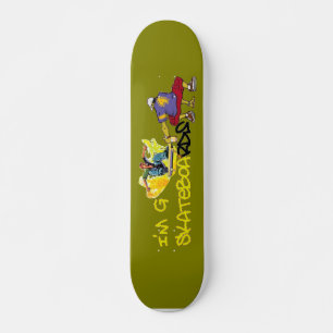 Ik ben G Skateboard-Graffiti - groen/geel Persoonlijk Skateboard