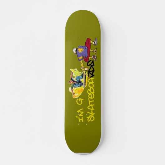 Ik ben G Skateboard-Graffiti - groen/geel Persoonlijk Skateboard (Voorkant)