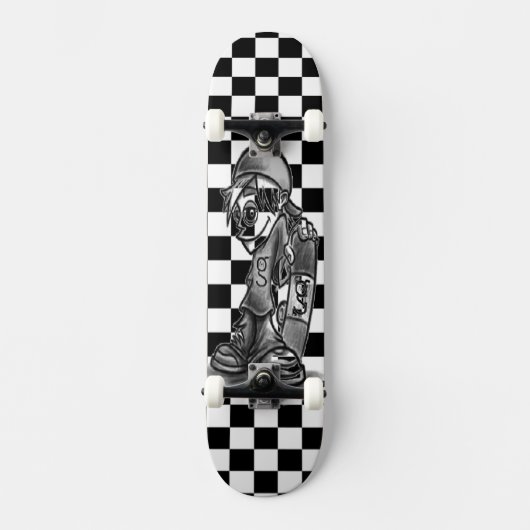Ik ben G Skater Boy Checkered Skateboard (Voorkant)