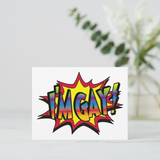 Ik ben Gay Burst Briefkaart (Staand voorkant)