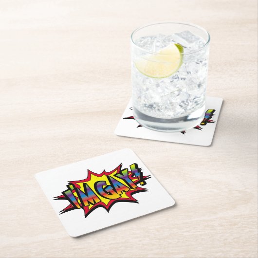 Ik ben Gay Burst Kartonnen Onderzetters (Insitu)