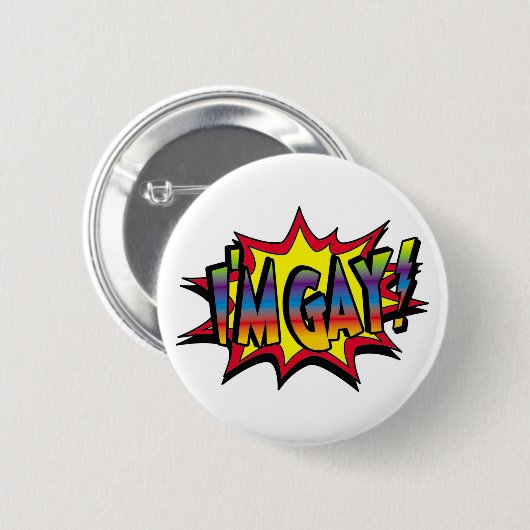 Ik ben Gay Burst Ronde Button 5,7 Cm (Voorkant /achterkant)